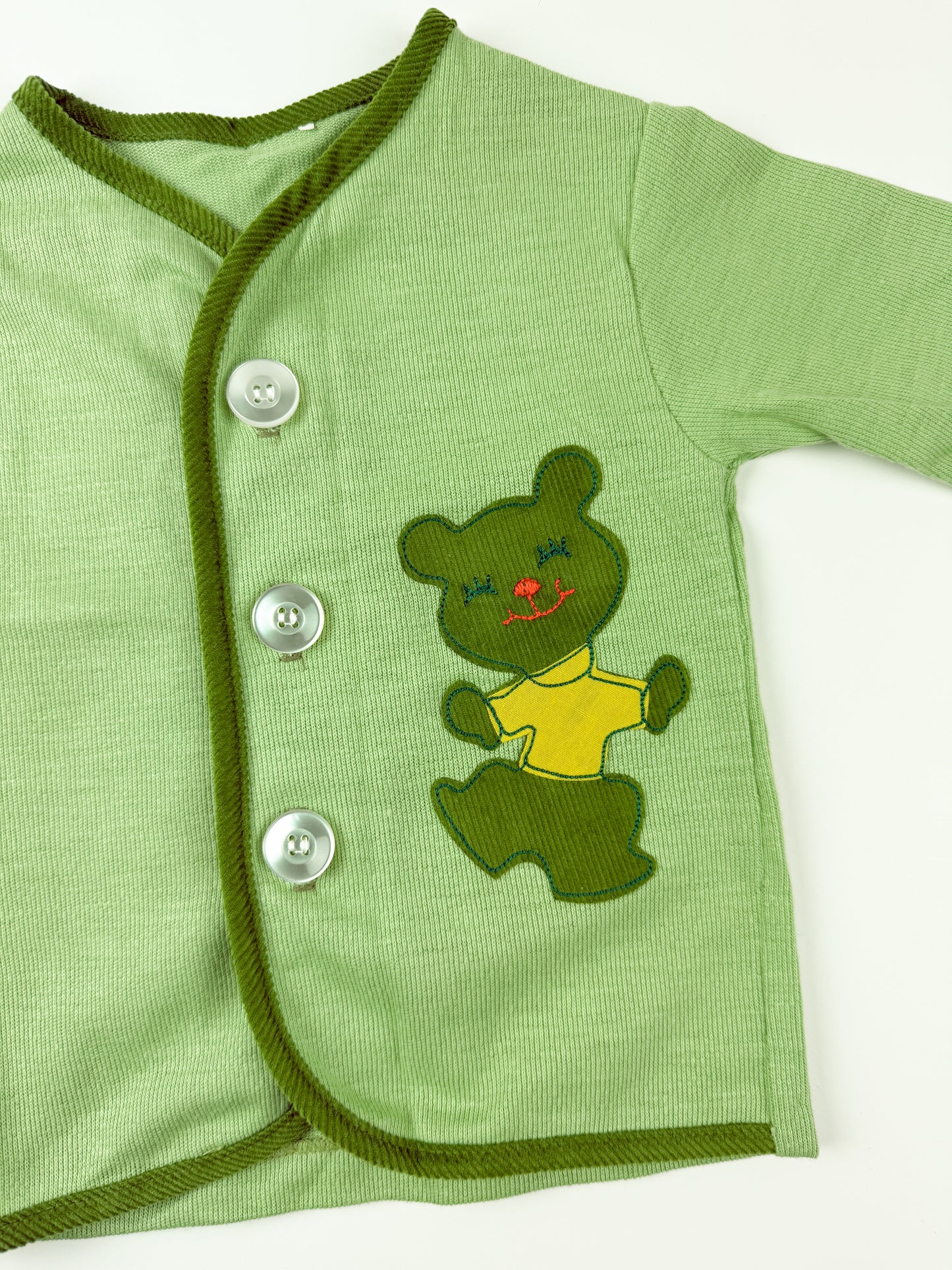 VINTAGE GREEN BEAR SWEATER - 12M