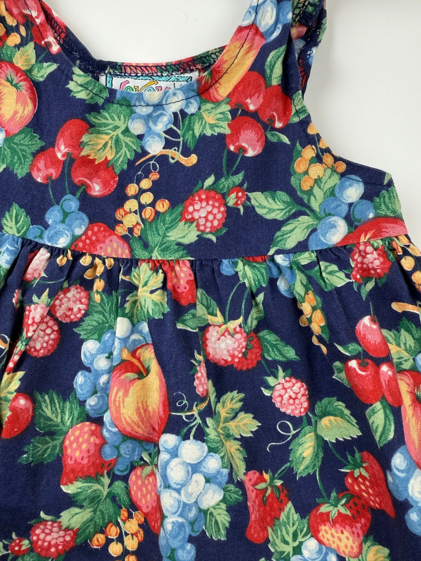 VINTAGE FALL FRUITS DRESS - 12M