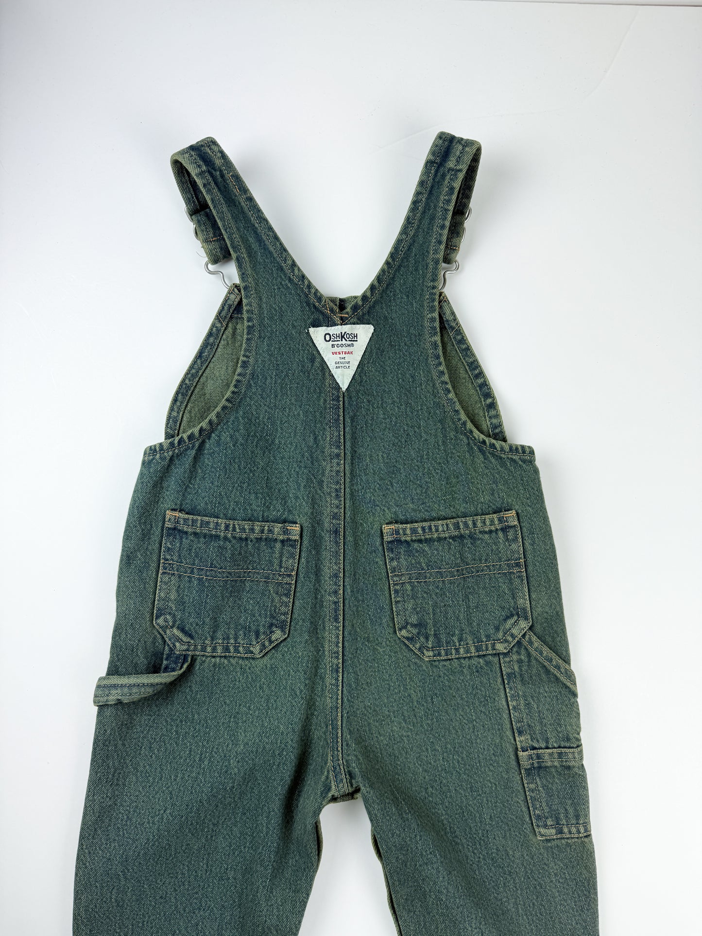 GREEN WASH OSH KOSH OVERALLS - 18M