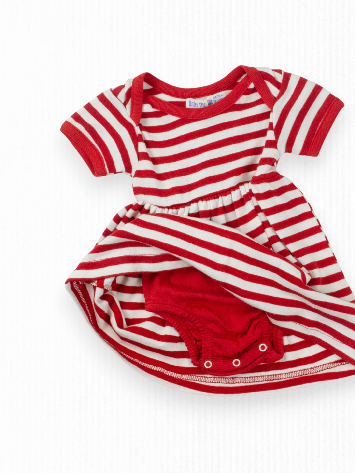 RED & WHITE STRIPED DRESS - 3M