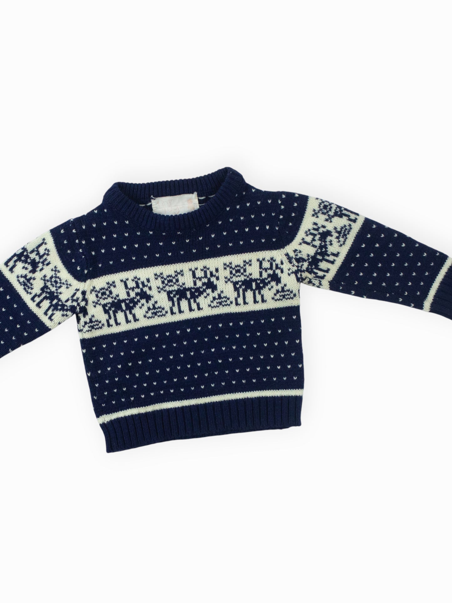 VINTAGE TINY TOGS MOOSE SWEATER - 18M