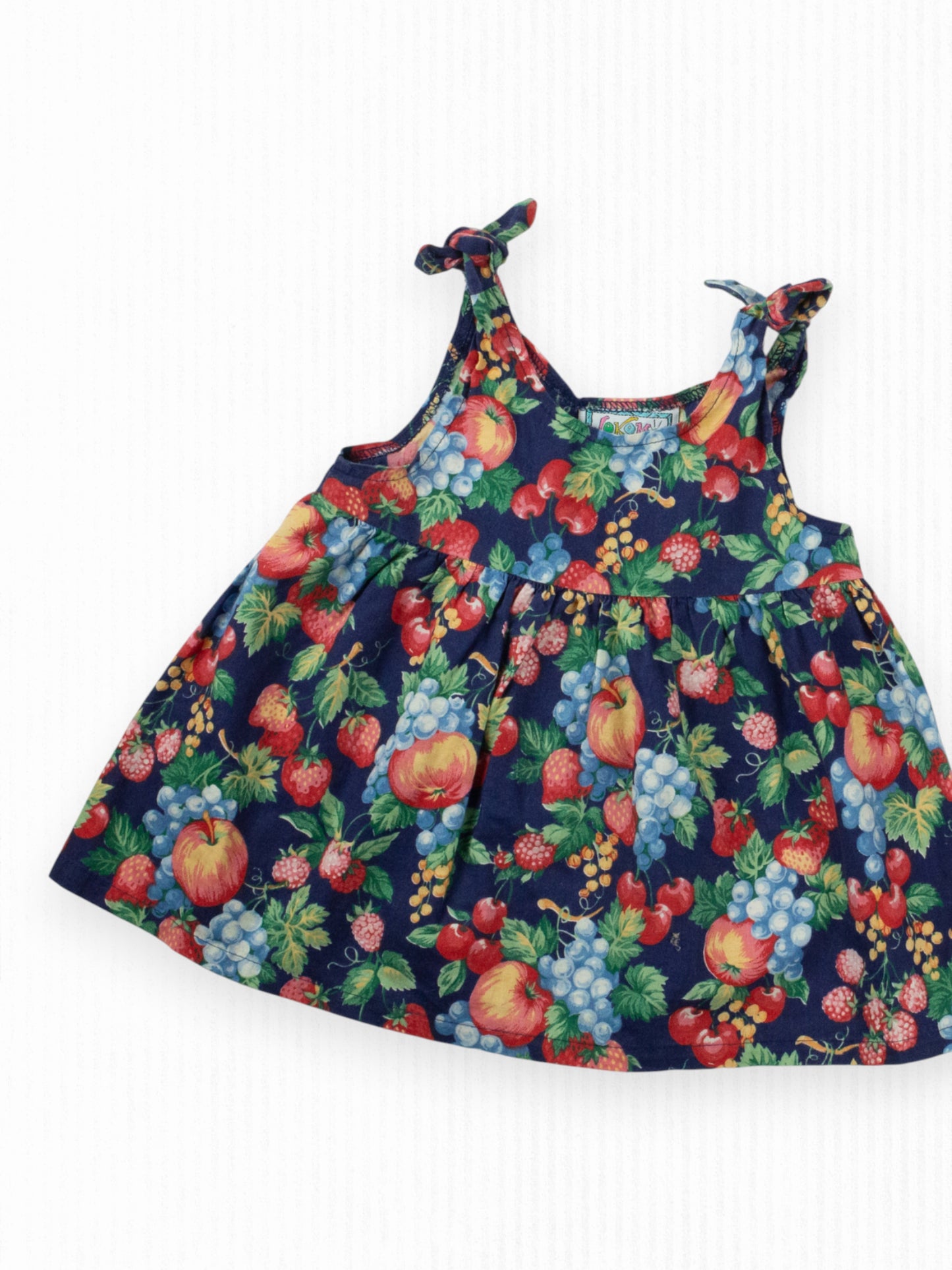 VINTAGE FALL FRUITS DRESS - 12M