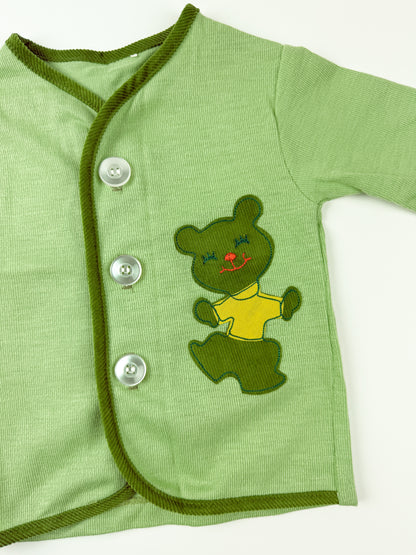 VINTAGE GREEN BEAR SWEATER - 12M