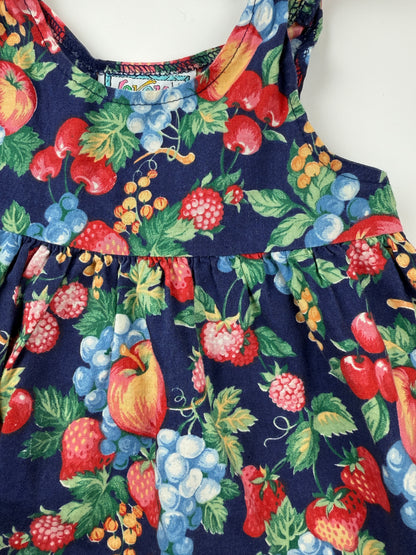 VINTAGE FALL FRUITS DRESS - 12M