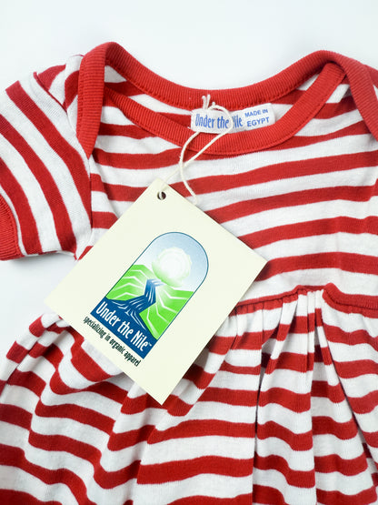 RED & WHITE STRIPED DRESS - 3M