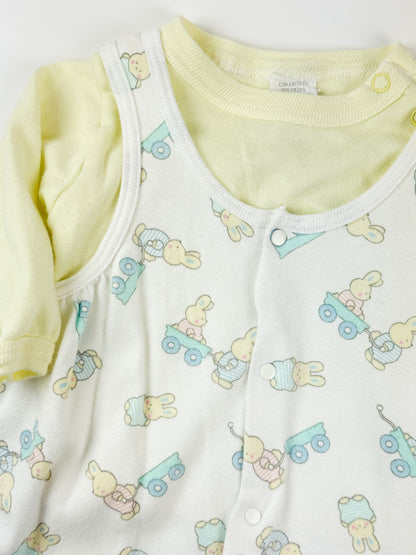 VINTAGE BUNNY ROMPER SET - 6M