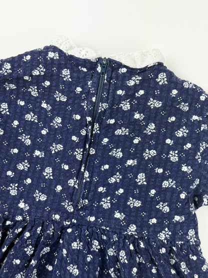VINTAGE NAVY BLUE PRAIRIE TOP - 18M