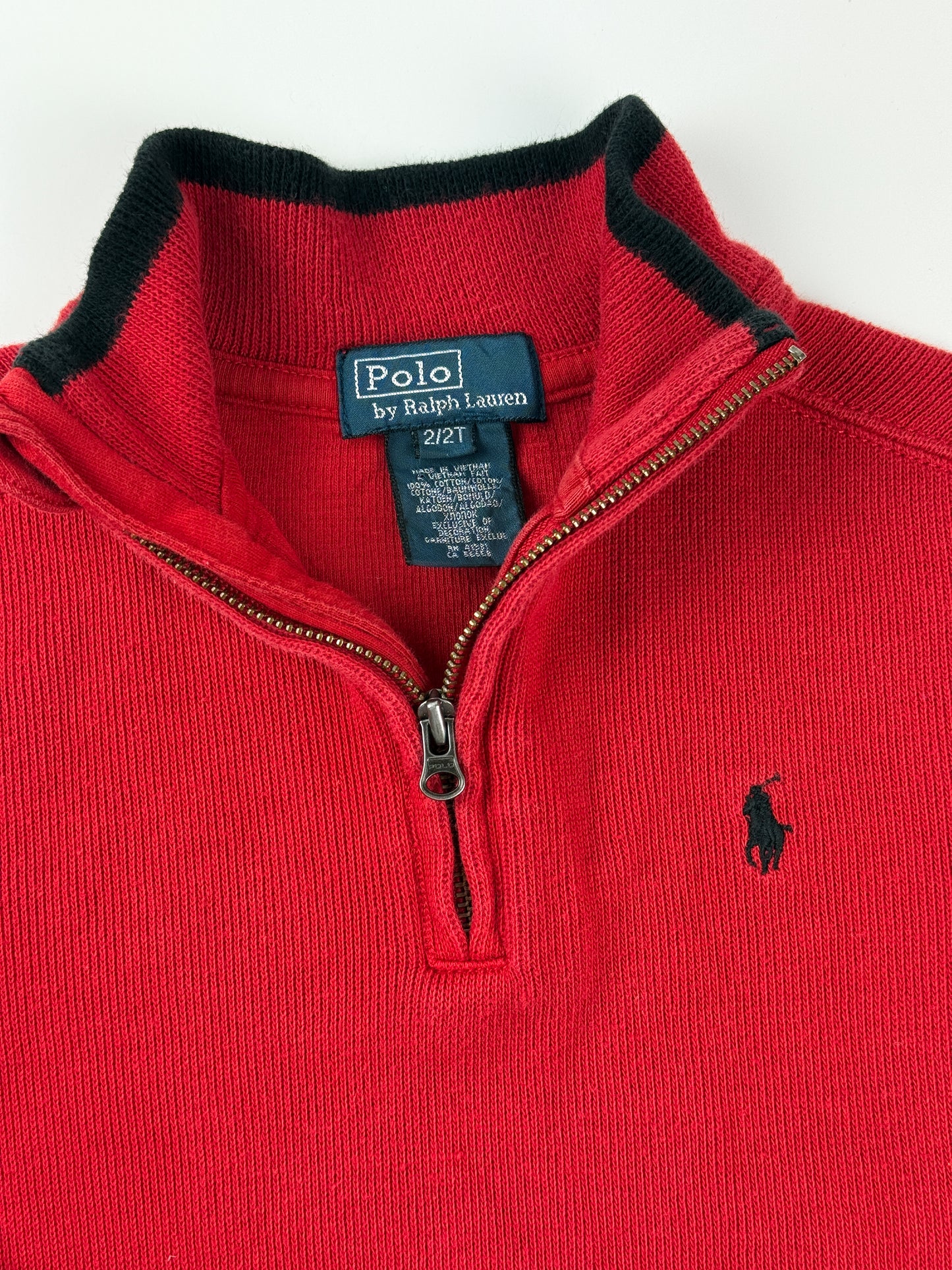 RALPH LAUREN RED 3/4 ZIP - 2T