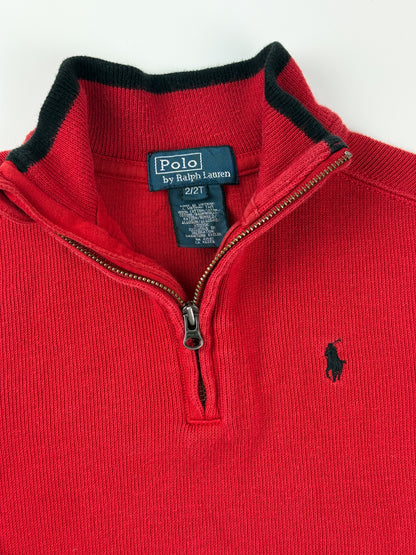 RALPH LAUREN RED 3/4 ZIP - 2T