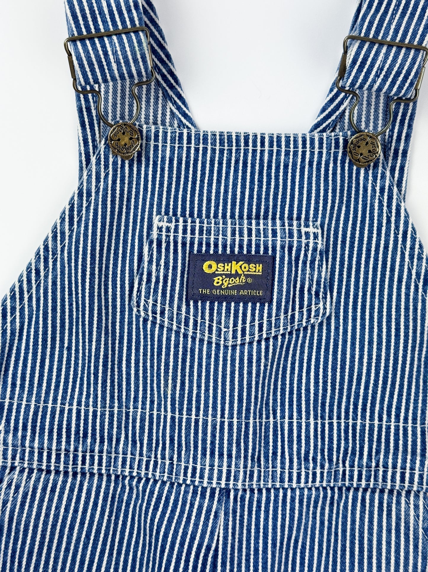 VINTAGE RAILROAD STRIPE OSH KOSH OVERALLS - 24M