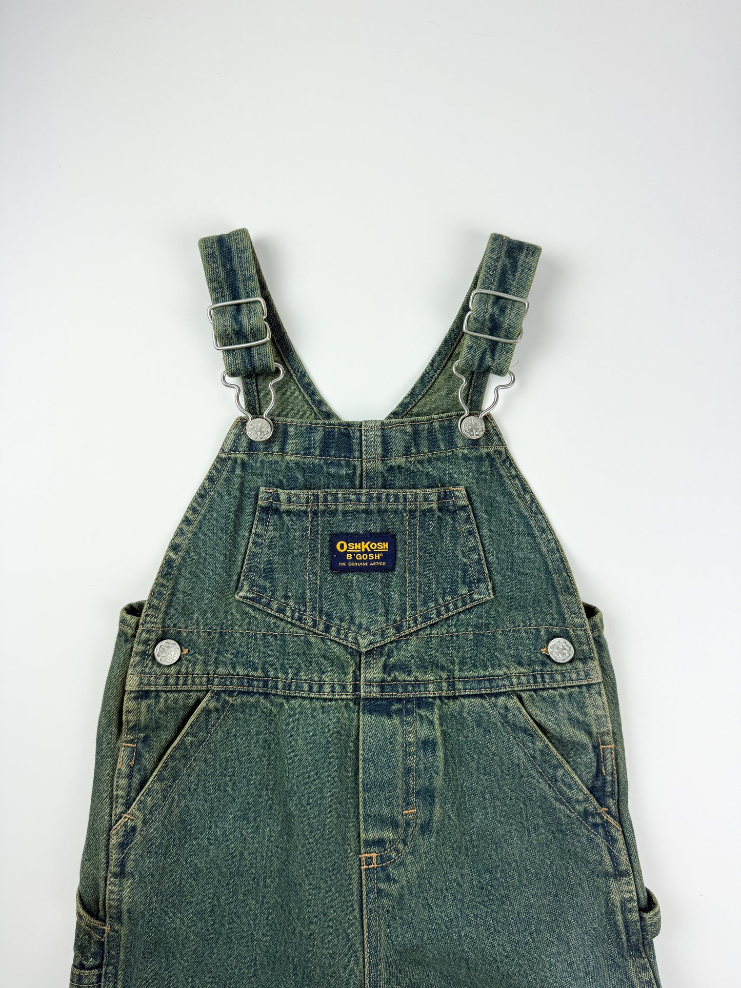 GREEN WASH OSH KOSH OVERALLS - 18M