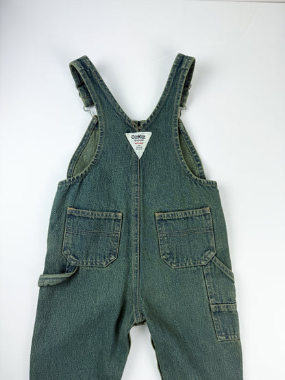 GREEN WASH OSH KOSH OVERALLS - 18M