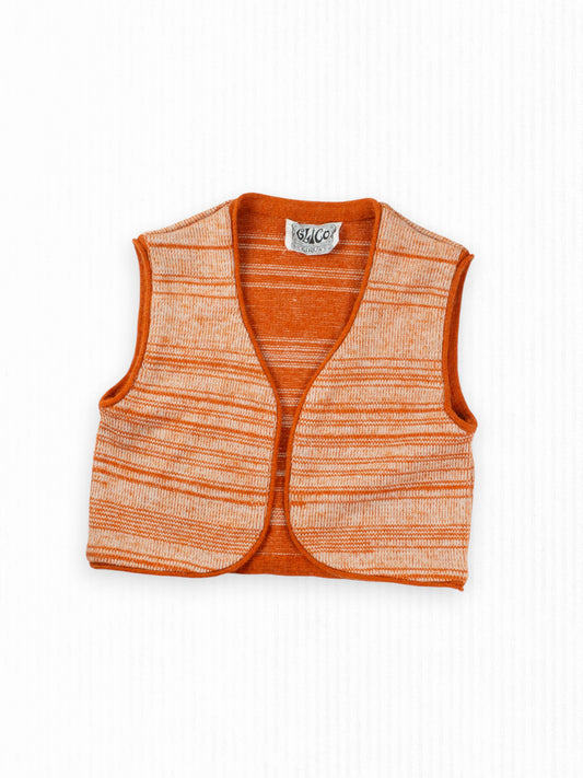 VINTAGE ORANGE KNIT VEST - 5T