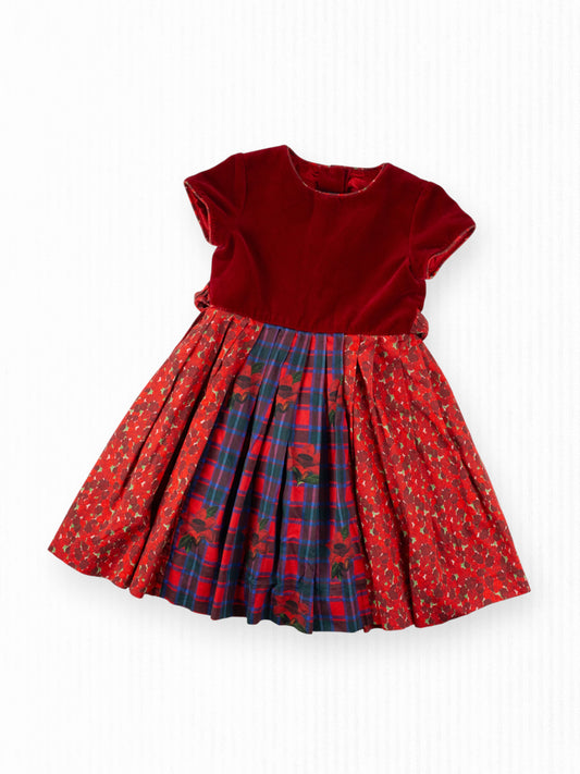 VINTAGE RED VELVET DRESS - 5T