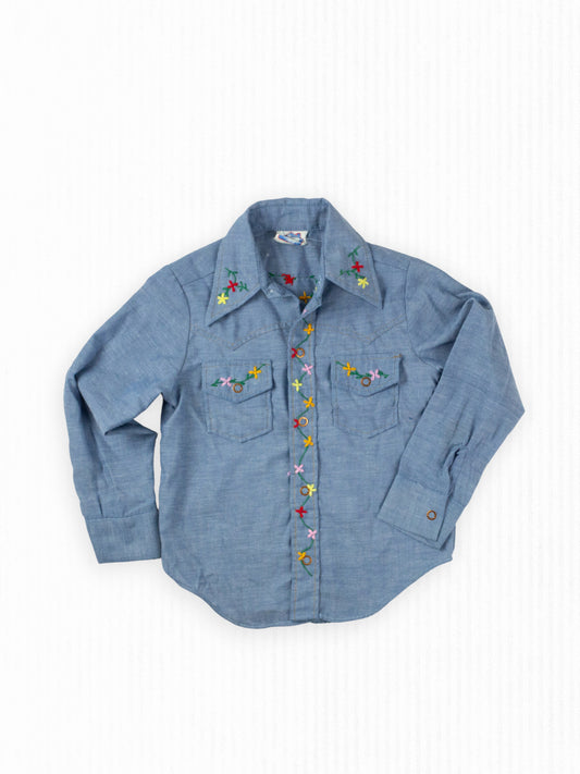 WESTERN EMBROIDERED BUTTON-UP - 6