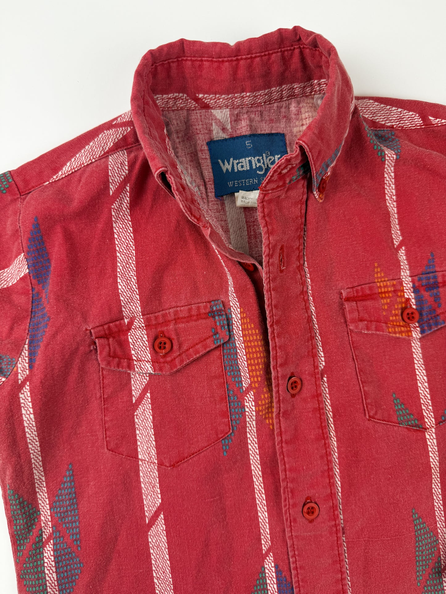 VINTAGE RED WRANGLER BUTTON-UP - 5T