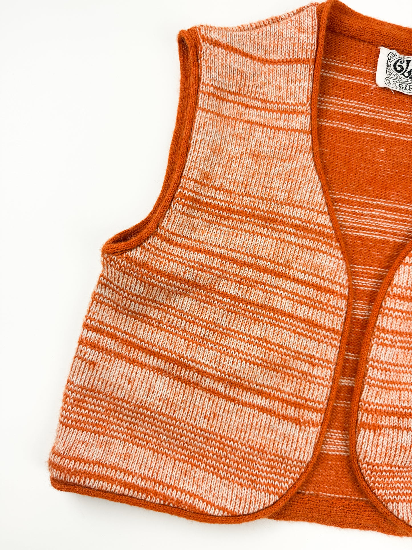 VINTAGE ORANGE KNIT VEST - 5T