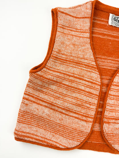 VINTAGE ORANGE KNIT VEST - 5T