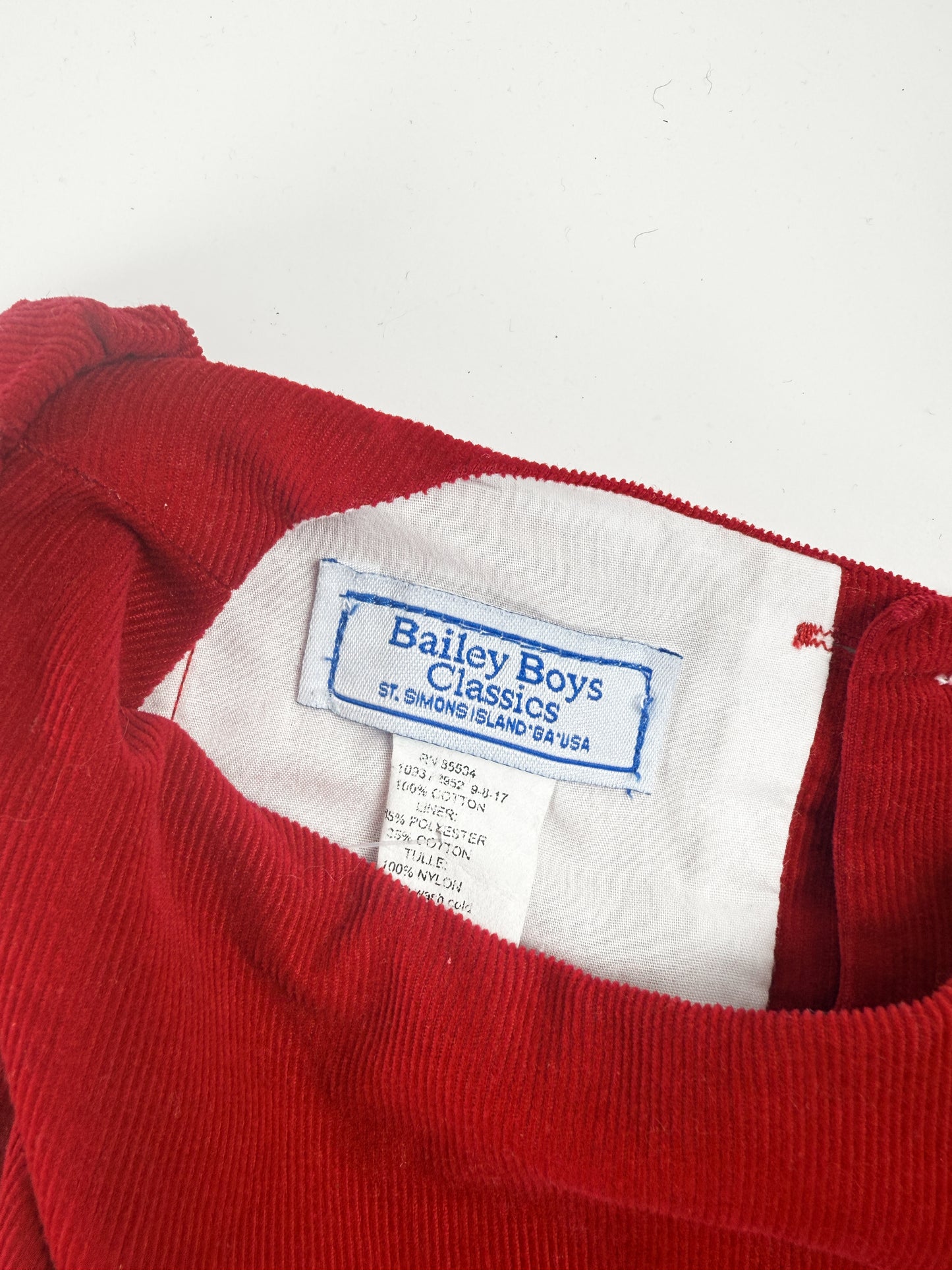 VINTAGE BAILEY BOYS RED DRESS - 4T