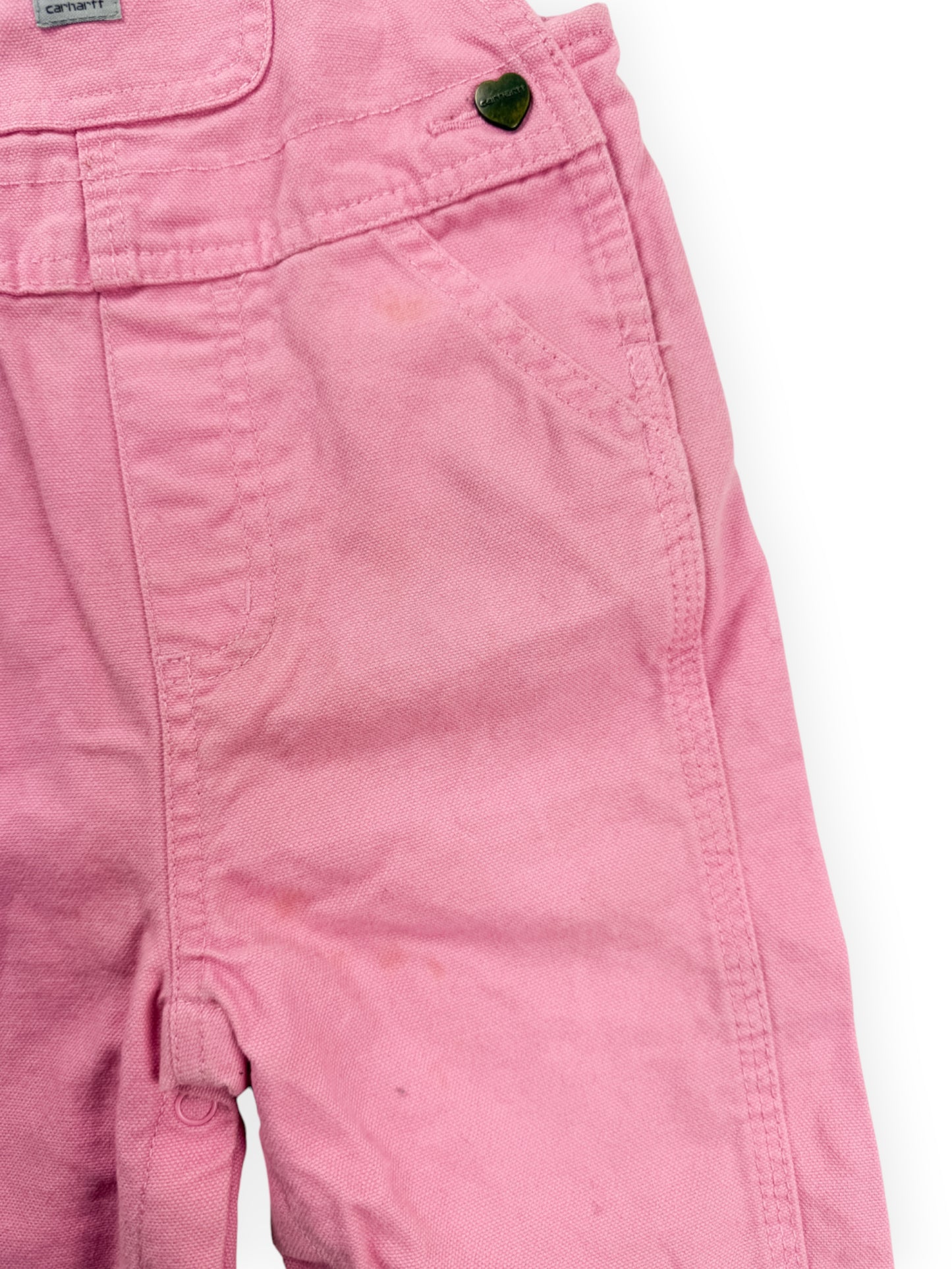 LIGHT PINK CARHARTT OVERALLS - 12M
