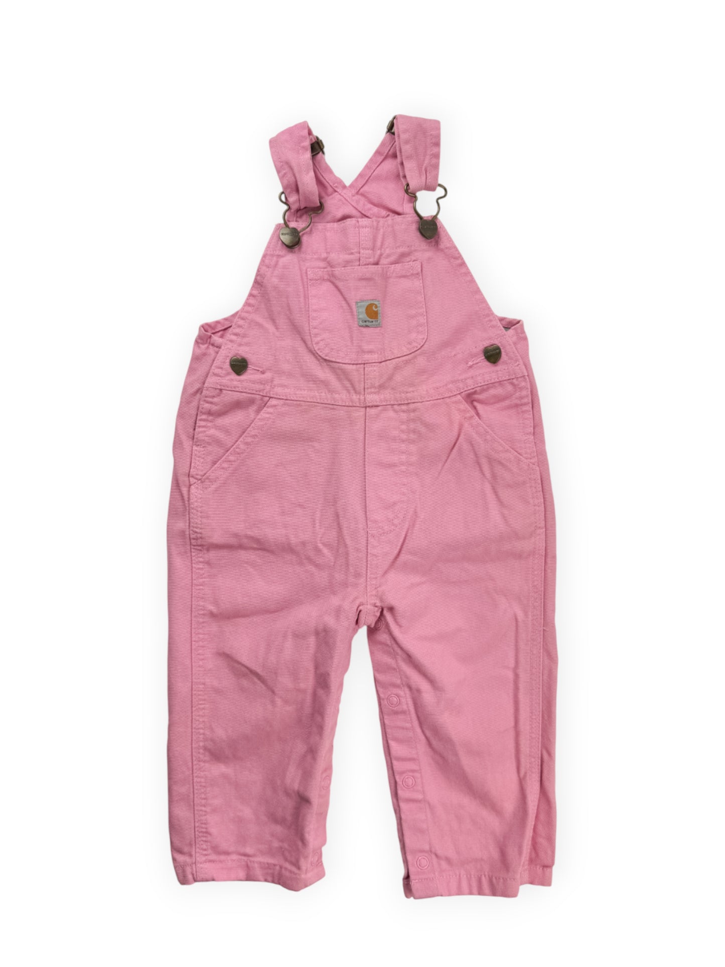 LIGHT PINK CARHARTT OVERALLS - 12M