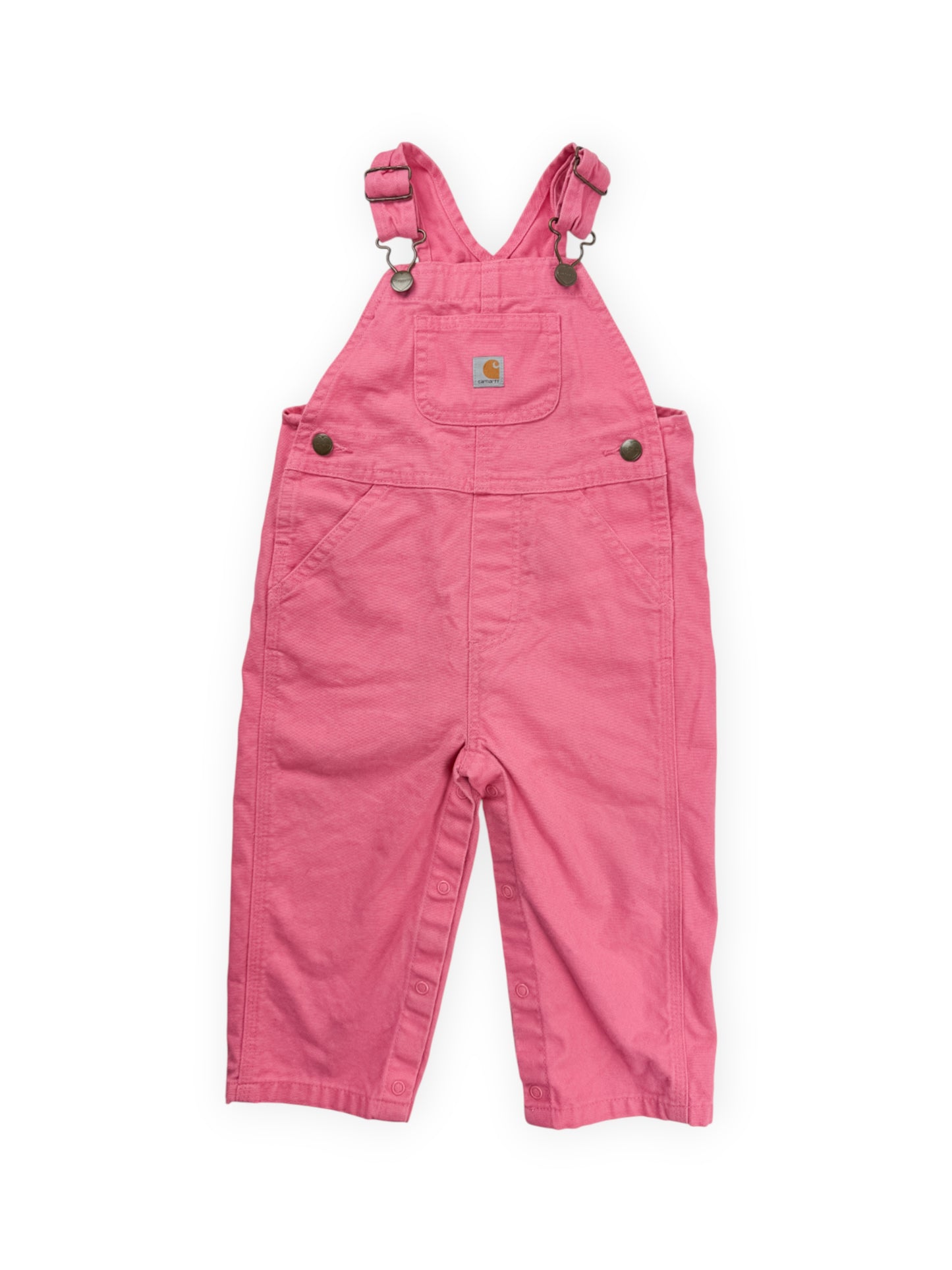 BRIGHT PINK CARHARTT OVERALLS - 18M