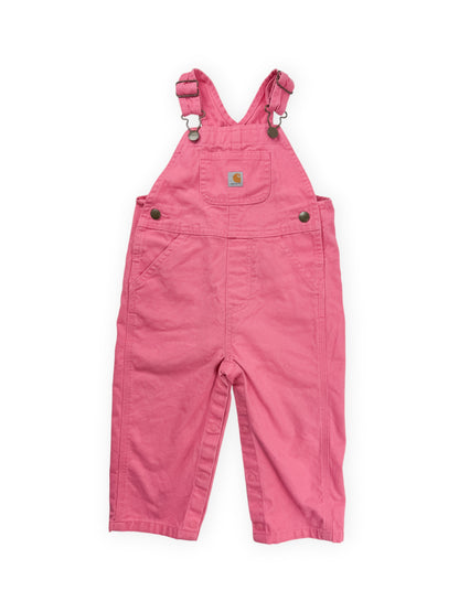 BRIGHT PINK CARHARTT OVERALLS - 18M