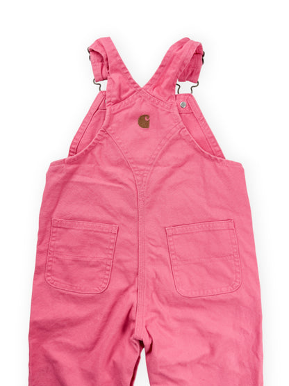 BRIGHT PINK CARHARTT OVERALLS - 18M