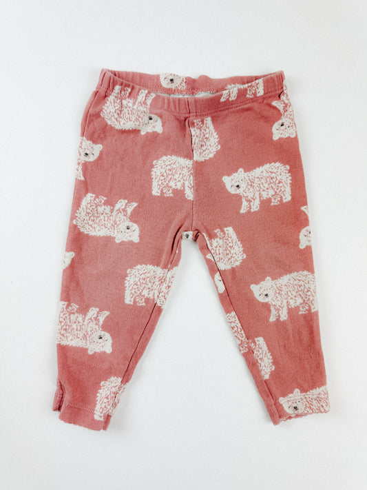 PINK BEAR LEGGINGS - 9M