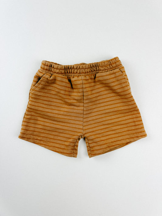 RUSTY BROWN STRIPE SHORTS - 6M