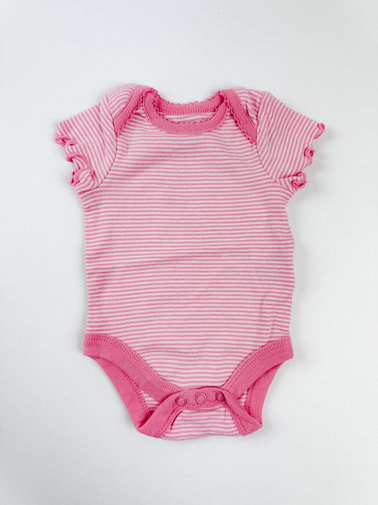 PINK STRIPE ONESIE - NB