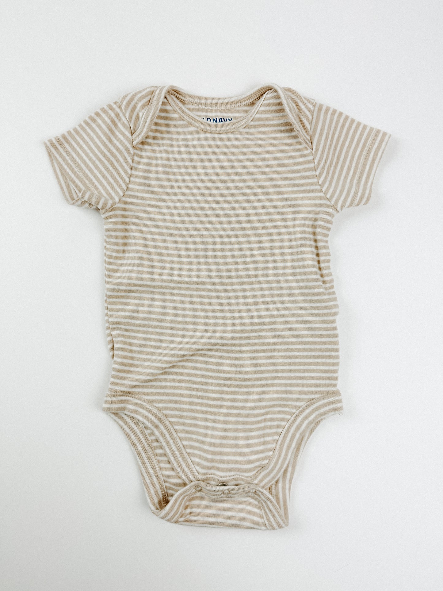 TAN STRIPE ONESIE - 12M
