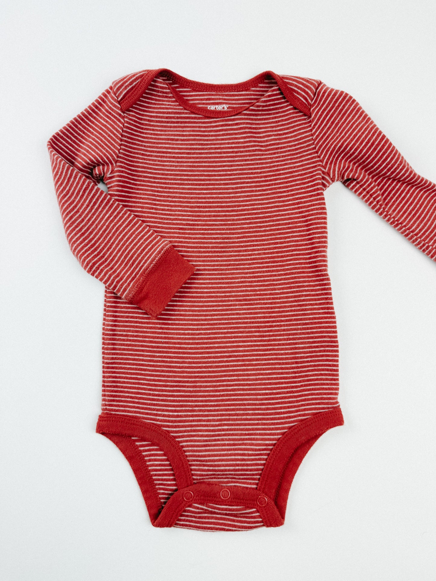 RED STRIPE ONESIE - 12M