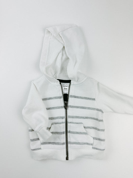WHITE STRIPE HOODIE - 3M