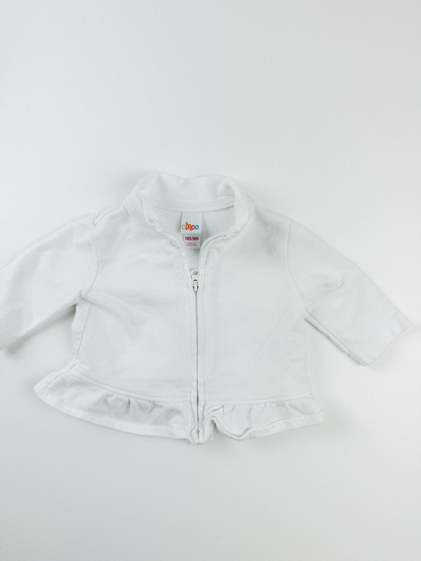 WHITE BABY SWEATER - NB