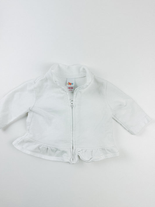 WHITE BABY SWEATER - NB