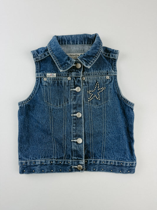 VINTAGE STUDDED DENIM VEST - 5T