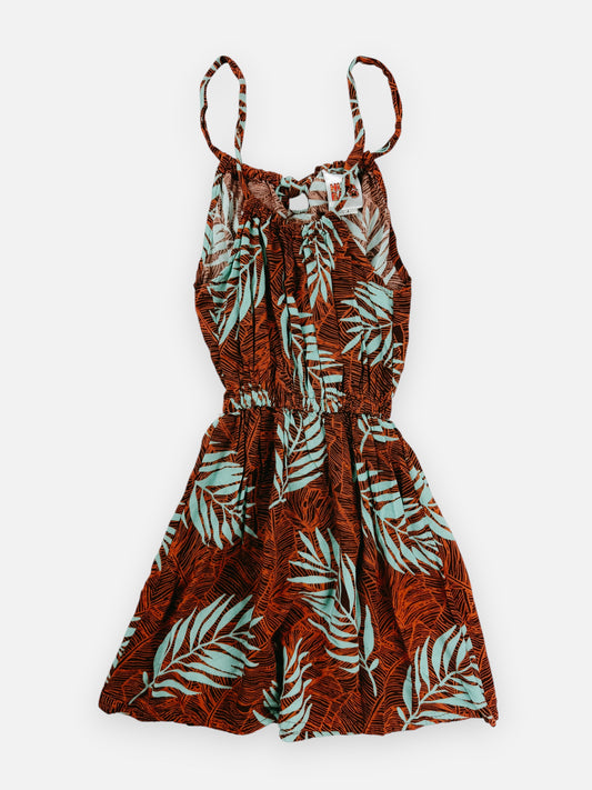 BROWN + TEAL HAWAIIAN DRESS - 4