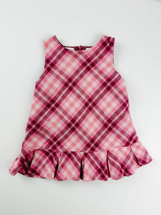 PINK PLAID DRESS - 6M