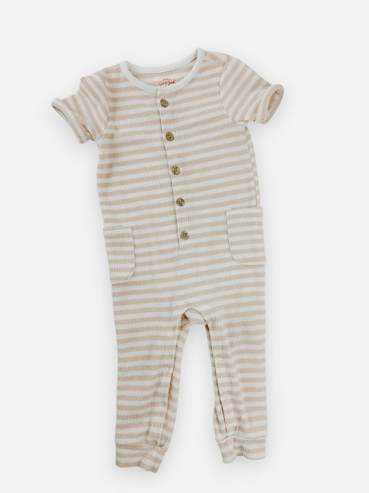 STRIPE WAFFLE ROMPER - 18M