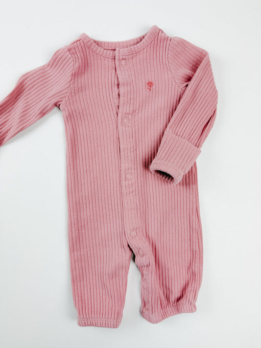 PINK RIBBED SLEEPER - NB