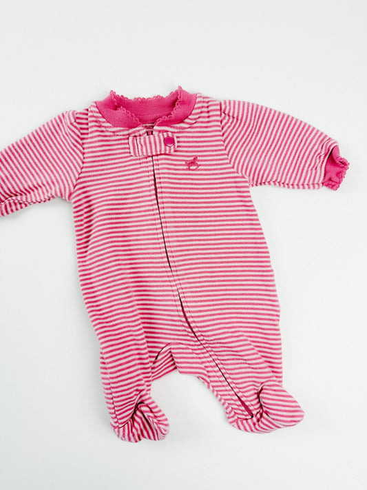 PINK STRIPE SLEEPER - PREEMIE