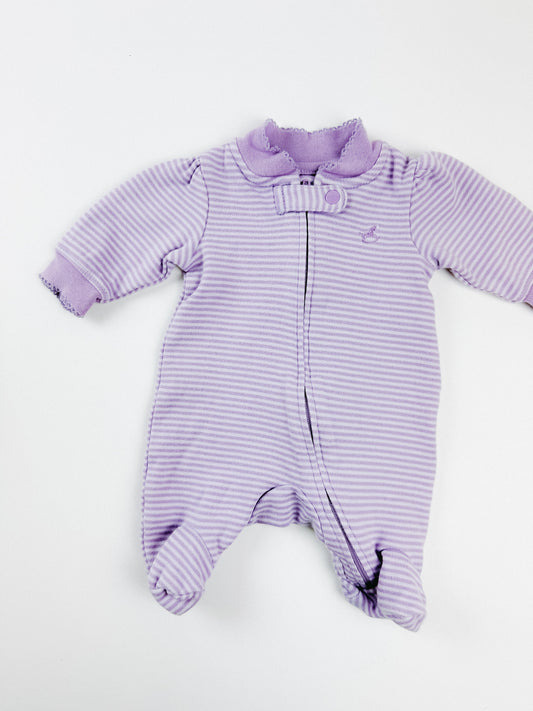PUPRLE STRIPE SLEEPER - PREEMIE