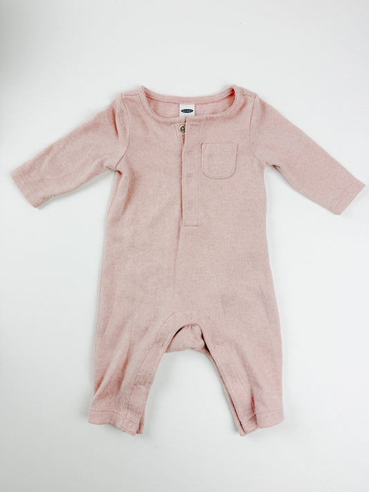 PINK SNAP ROMPER - 3M