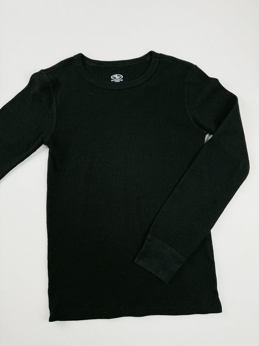 BLACK WAFFLE TOP - 10/12