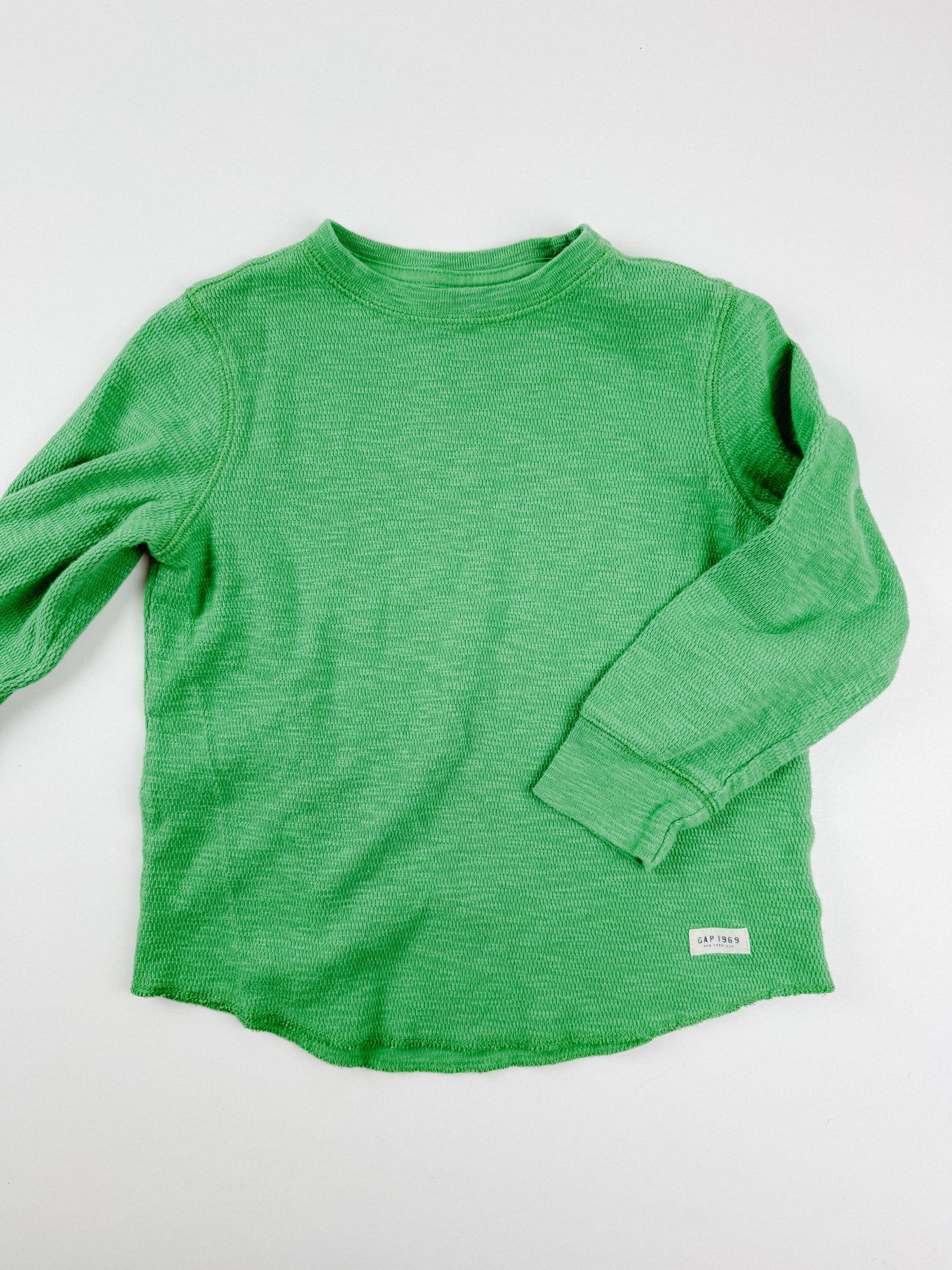 BRIGHT GREEN WAFFLE TOP - 4/5