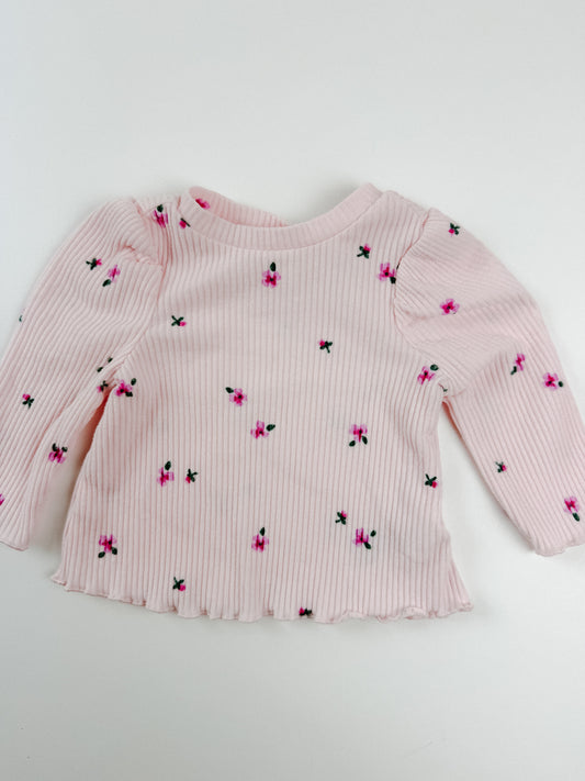 PINK RIBBED TOP - 6M