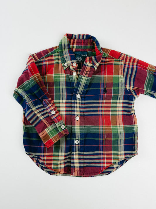 JEWEL TONE RALPH LAUREN BUTTON-UP - 12M