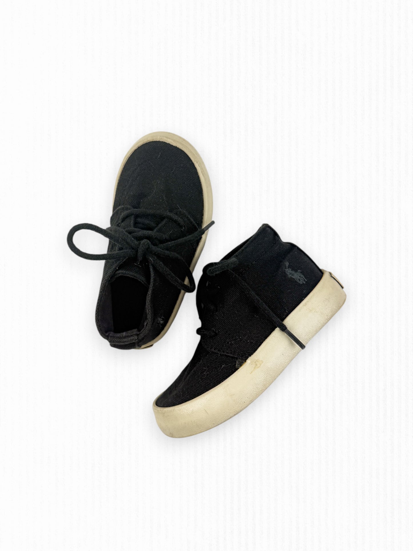 BLACK CANVAS POLO TENNIES - 5C