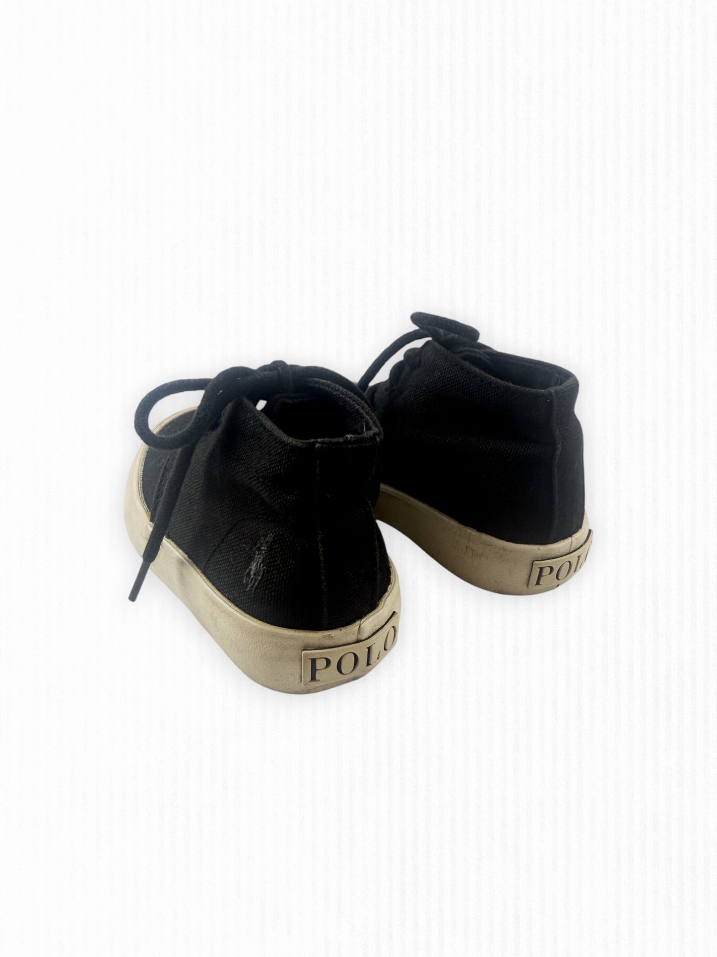 BLACK CANVAS POLO TENNIES - 5C